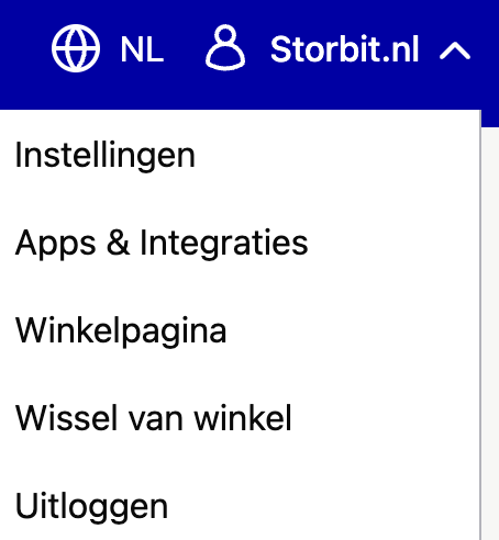 Het bol-verkopersdashboard met de Instellingen-knop rechtsboven gemarkeerd